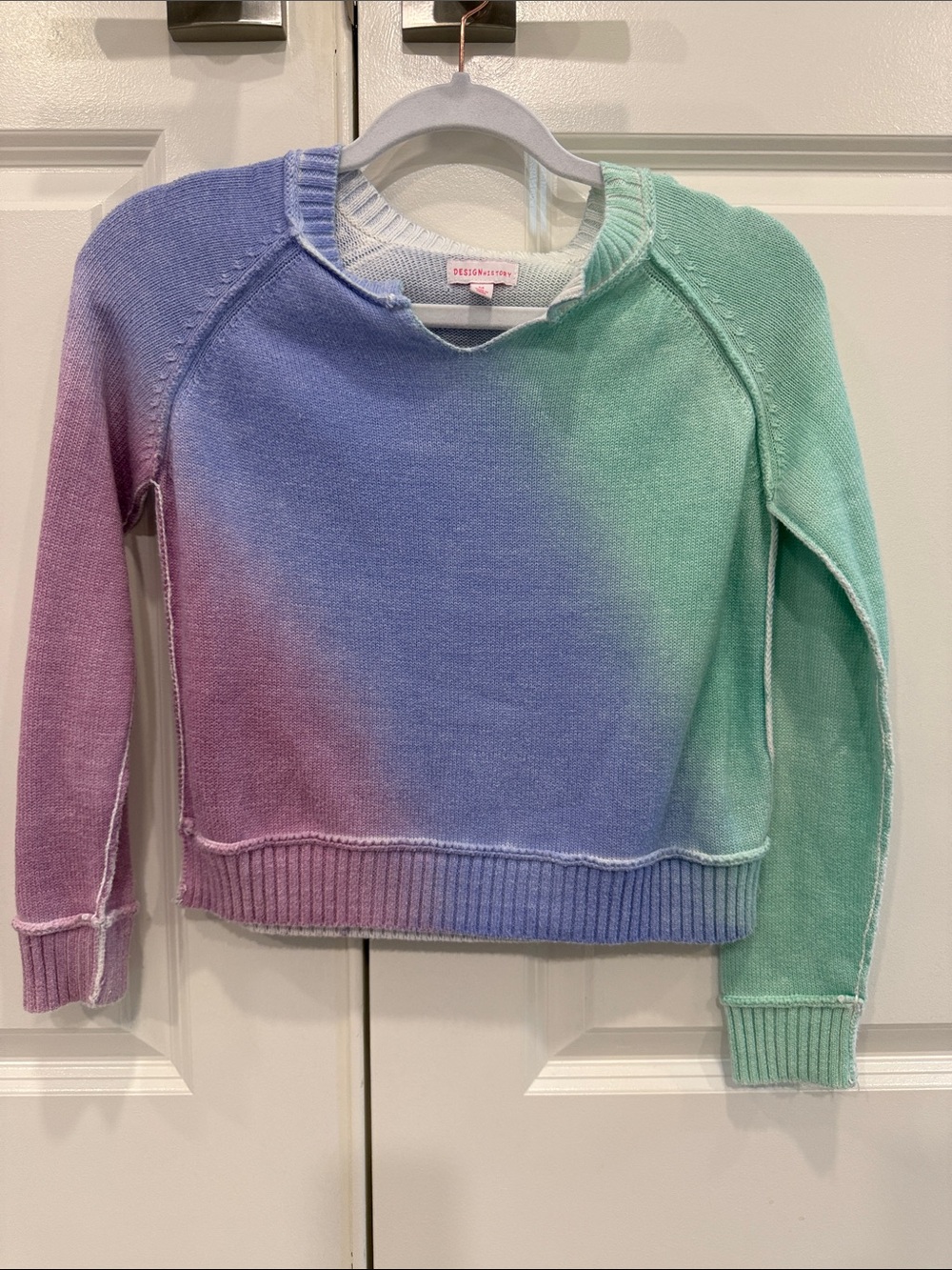 Design History Pastel Ombre Crewneck Sweater in Lavender, Mint & Pink